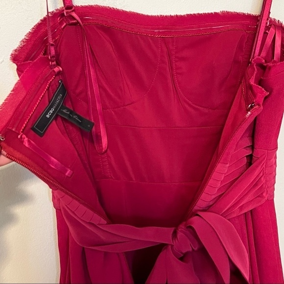 BCBGMaxAzria Ruella Strapless Peplum Formal Maxi Dress Sangria Red Size 0 - Picture 7 of 17